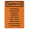 Signmission OSHA Warning Sign, 10" Height, Rigid Plastic, Potential Explosion Hazard Minimize, Portrait OS-WS-P-710-V-13447 - alternate 1